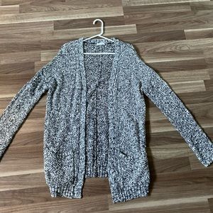 Garage black/white mid length knit cardigan size XS-S with pockets, barely worn